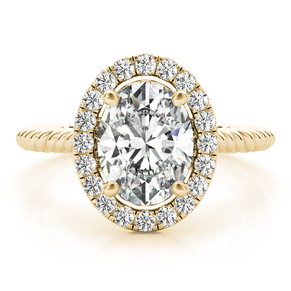 Romantic Color Rings Oval Diamond Engagement Ring — 9K/18K Gold & Platinum