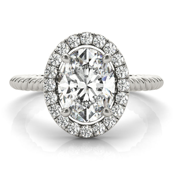 Romantic Color Rings Oval Diamond Engagement Ring — 9K/18K Gold & Platinum