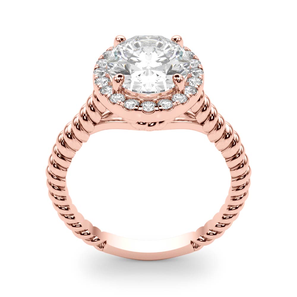 Romantic Color Rings Oval Diamond Engagement Ring — 9K/18K Gold & Platinum