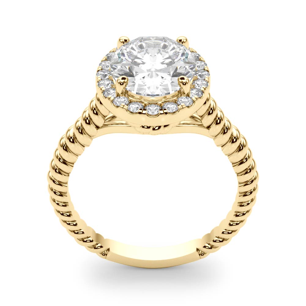 Romantic Color Rings Oval Diamond Engagement Ring — 9K/18K Gold & Platinum