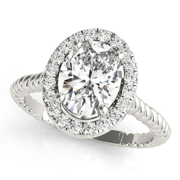 Romantic Color Rings Oval Diamond Engagement Ring — 9K/18K Gold & Platinum