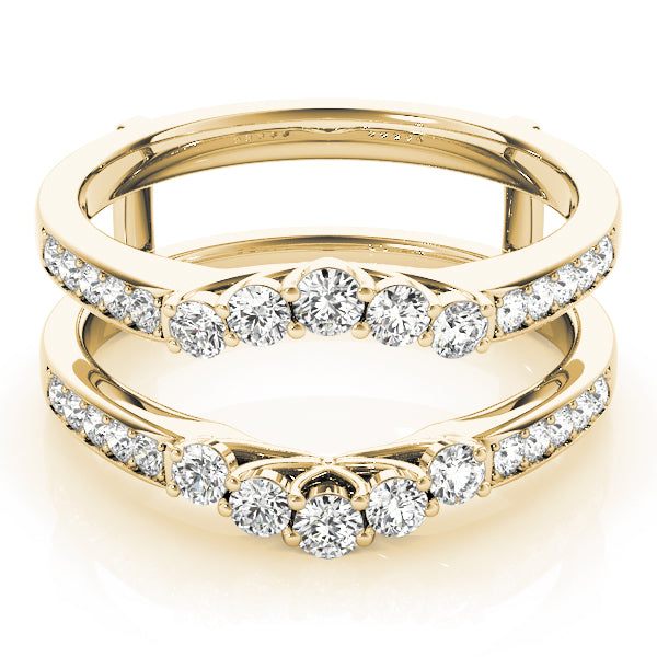 Curved Wrap Half Eternity Ring in Gold & Platinum