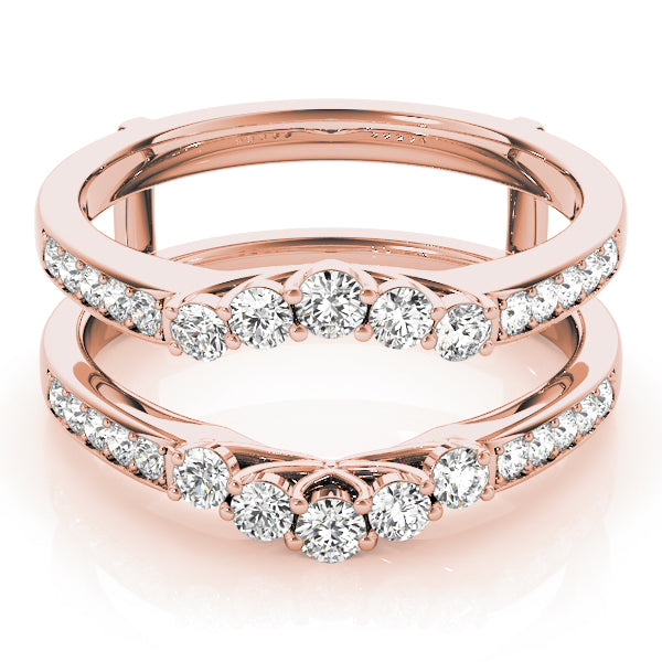Curved Wrap Half Eternity Ring in Gold & Platinum