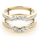 Curved Wrap Half Eternity Ring in Gold & Platinum