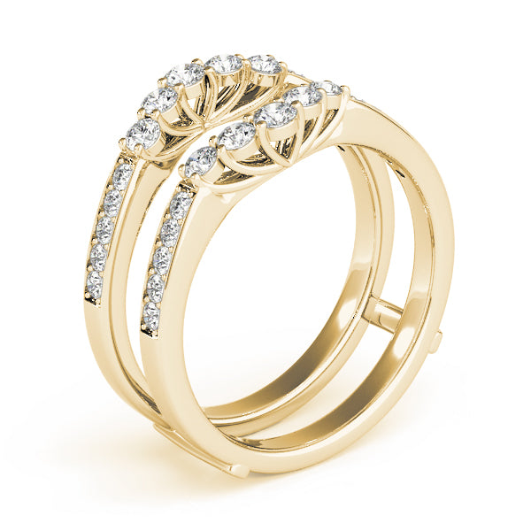 Curved Wrap Half Eternity Ring in Gold & Platinum