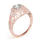 Opulent Halo Round Diamond Engagement Ring — 9K/18K Gold & Platinum