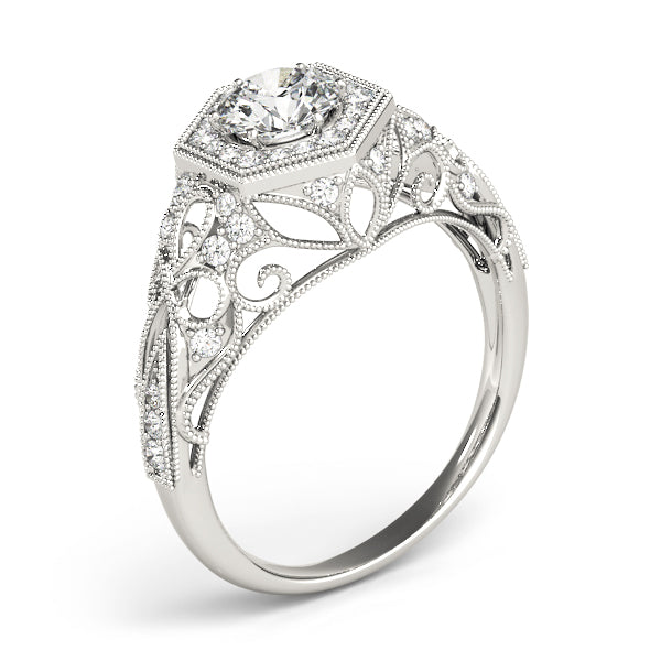 Opulent Halo Round Diamond Engagement Ring — 9K/18K Gold & Platinum