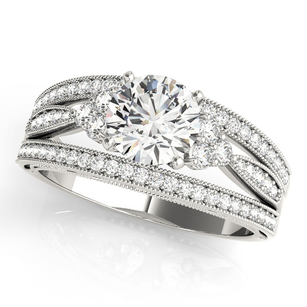 Bespoke Sidestone Round Diamond Engagement Ring — 9K/18K Gold & Platinum