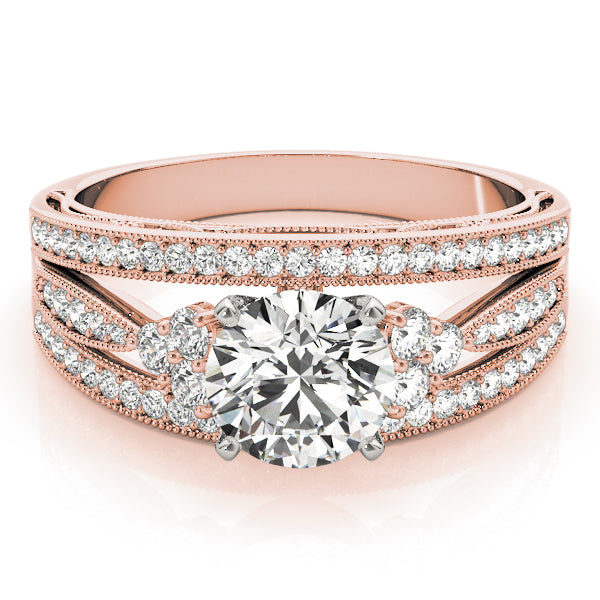 Bespoke Sidestone Round Diamond Engagement Ring — 9K/18K Gold & Platinum