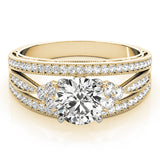 Bespoke Sidestone Round Diamond Engagement Ring — 9K/18K Gold & Platinum