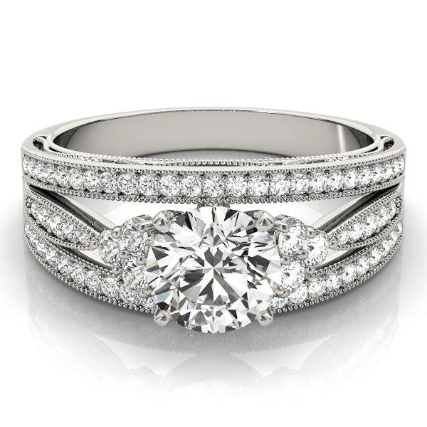 Bespoke Sidestone Round Diamond Engagement Ring — 9K/18K Gold & Platinum