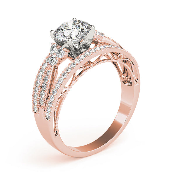 Bespoke Sidestone Round Diamond Engagement Ring — 9K/18K Gold & Platinum