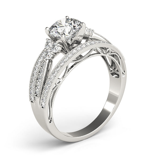 Bespoke Sidestone Round Diamond Engagement Ring — 9K/18K Gold & Platinum