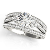 Bespoke Sidestone Round Diamond Engagement Ring — 9K/18K Gold & Platinum