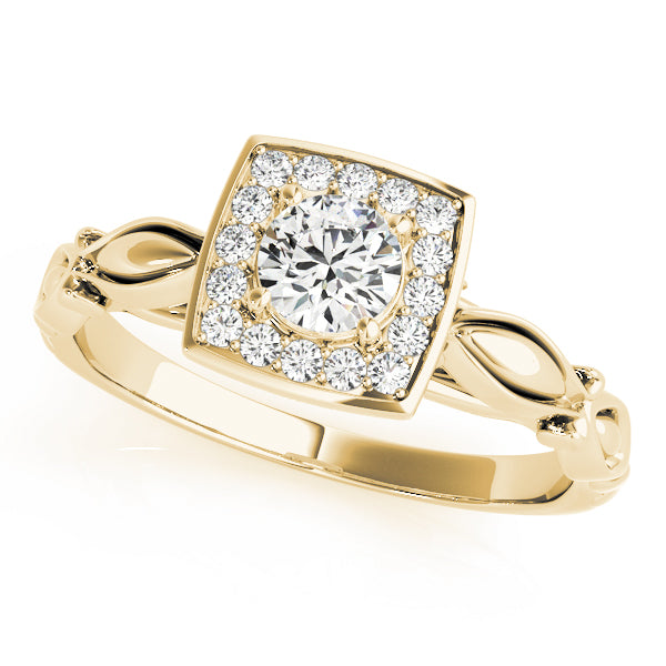 Exquisite Sidestone Round Diamond Engagement Ring — 9K/18K Gold & Platinum