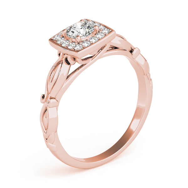 Exquisite Sidestone Round Diamond Engagement Ring — 9K/18K Gold & Platinum