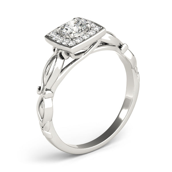 Exquisite Sidestone Round Diamond Engagement Ring — 9K/18K Gold & Platinum