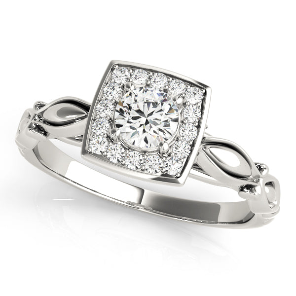 Exquisite Sidestone Round Diamond Engagement Ring — 9K/18K Gold & Platinum