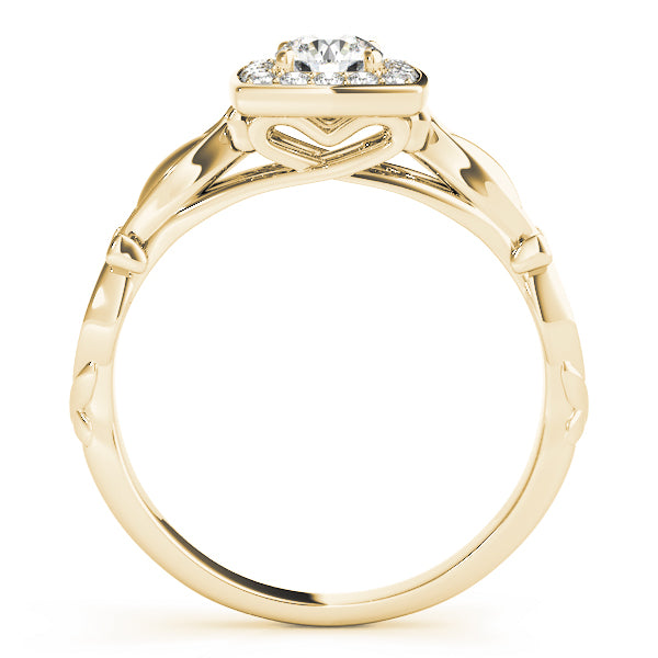 Exquisite Sidestone Round Diamond Engagement Ring — 9K/18K Gold & Platinum