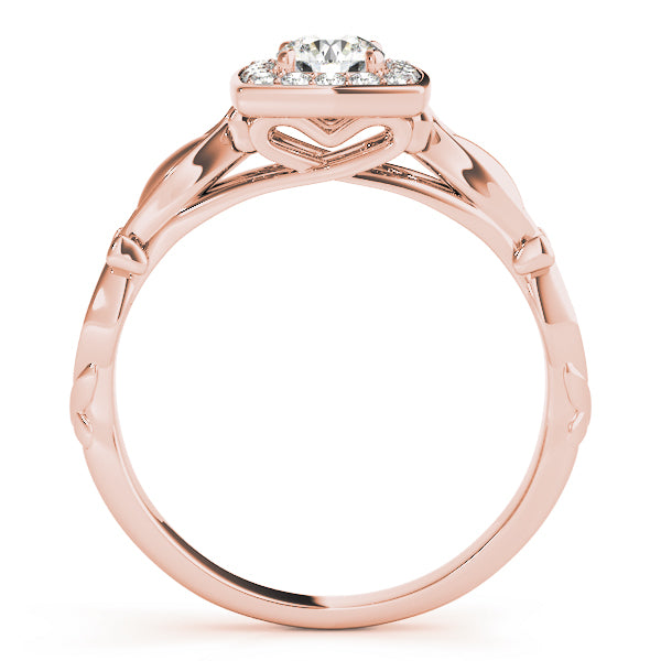 Exquisite Sidestone Round Diamond Engagement Ring — 9K/18K Gold & Platinum