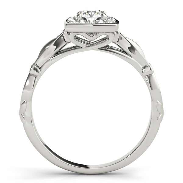 Exquisite Sidestone Round Diamond Engagement Ring — 9K/18K Gold & Platinum