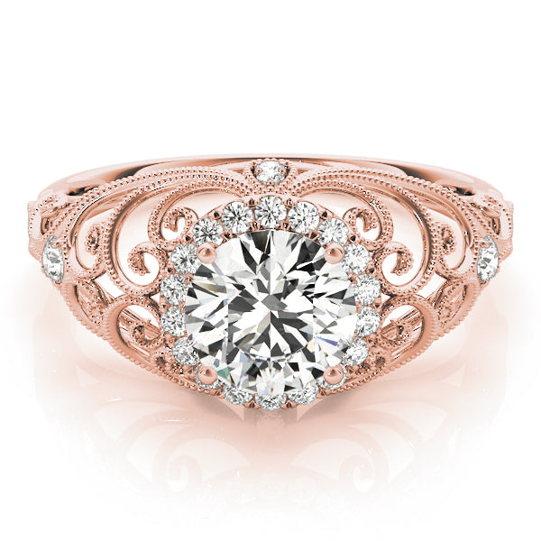 Regal Sidestone Round Diamond Engagement Ring — 9K/18K Gold & Platinum