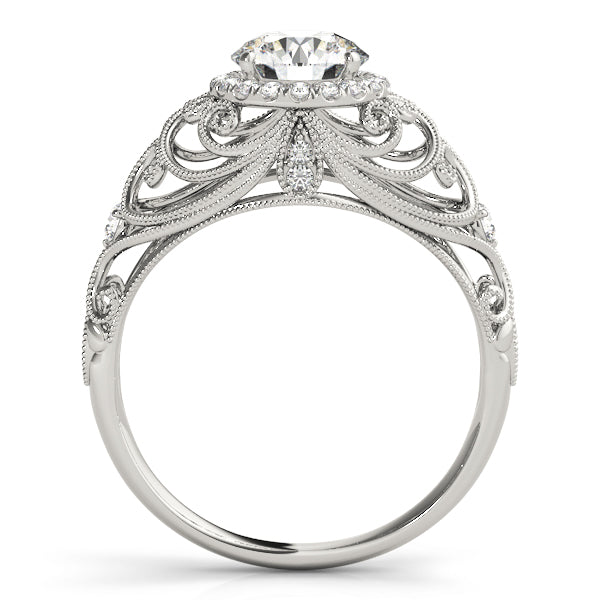 Regal Sidestone Round Diamond Engagement Ring — 9K/18K Gold & Platinum