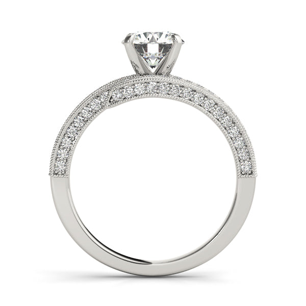 Devoted Bypass Round Diamond Engagement Ring — 9K/18K Gold & Platinum