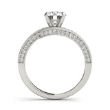Devoted Bypass Round Diamond Engagement Ring — 9K/18K Gold & Platinum