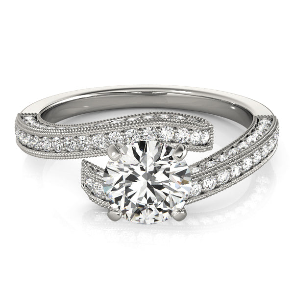 Devoted Bypass Round Diamond Engagement Ring — 9K/18K Gold & Platinum