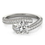 Devoted Bypass Round Diamond Engagement Ring — 9K/18K Gold & Platinum