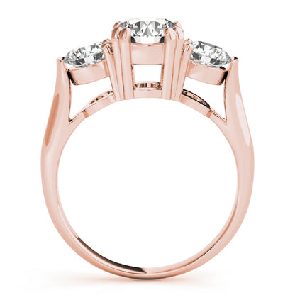 Rose gold ring with three diamonds