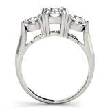 Dazzling Three-Stone Ring Round Diamond Engagement Ring — 9K/18K Gold & Platinum
