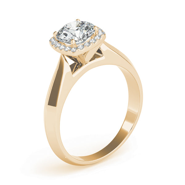 Romantic Solitaires Any Shape Round Diamond Engagement Ring — 9K/18K Gold & Platinum