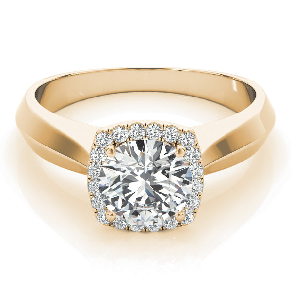 Romantic Solitaires Any Shape Round Diamond Engagement Ring — 9K/18K Gold & Platinum