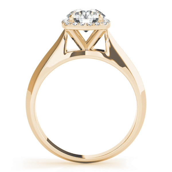 Romantic Solitaires Any Shape Round Diamond Engagement Ring — 9K/18K Gold & Platinum