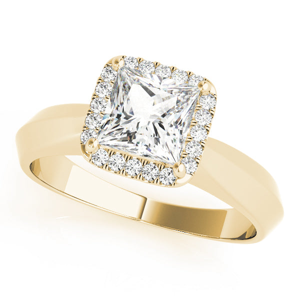 Statement Solitaires Any Shape Princess Diamond Engagement Ring — 9K/18K Gold & Platinum