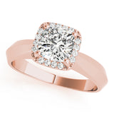 Opulent Solitaires Any Shape Cushion Diamond Engagement Ring — 9K/18K Gold & Platinum