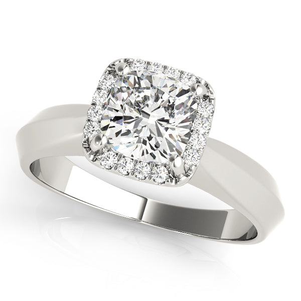 Opulent Solitaires Any Shape Cushion Diamond Engagement Ring — 9K/18K Gold & Platinum