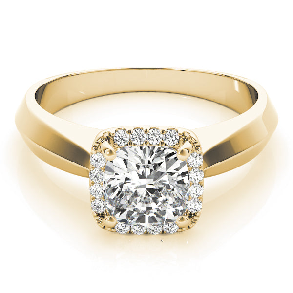 Opulent Solitaires Any Shape Cushion Diamond Engagement Ring — 9K/18K Gold & Platinum