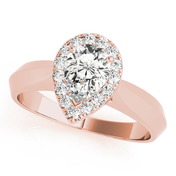 Iconic Solitaires Any Shape Pear Diamond Engagement Ring — 9K/18K Gold & Platinum