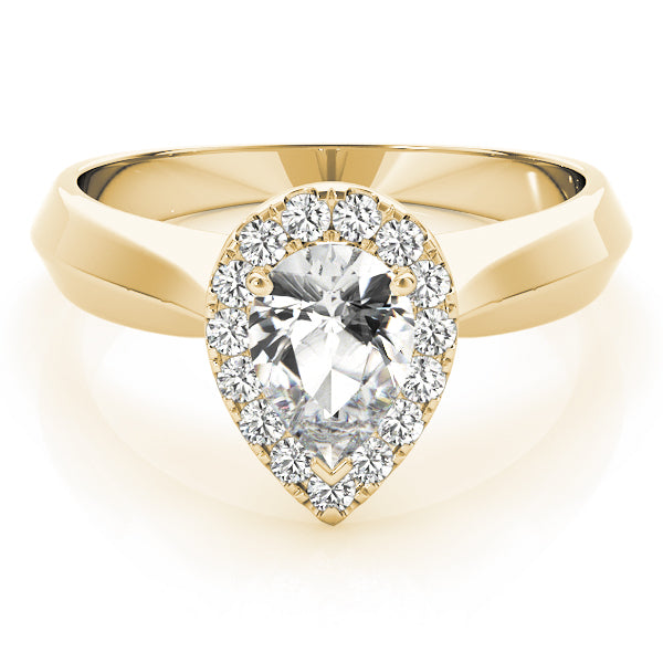Iconic Solitaires Any Shape Pear Diamond Engagement Ring — 9K/18K Gold & Platinum
