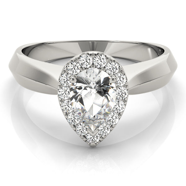 Iconic Solitaires Any Shape Pear Diamond Engagement Ring — 9K/18K Gold & Platinum