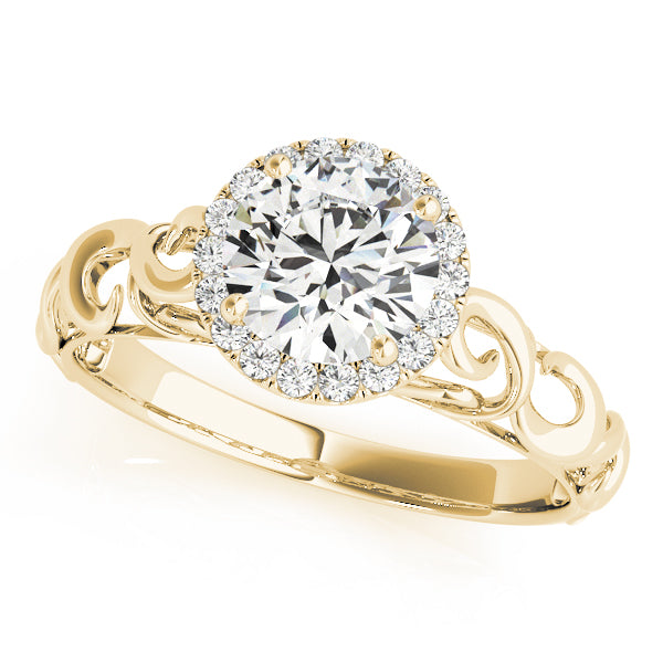 Splendid Solitaires Any Shape Round Diamond Engagement Ring — 9K/18K Gold & Platinum