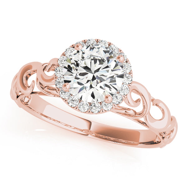 Splendid Solitaires Any Shape Round Diamond Engagement Ring — 9K/18K Gold & Platinum