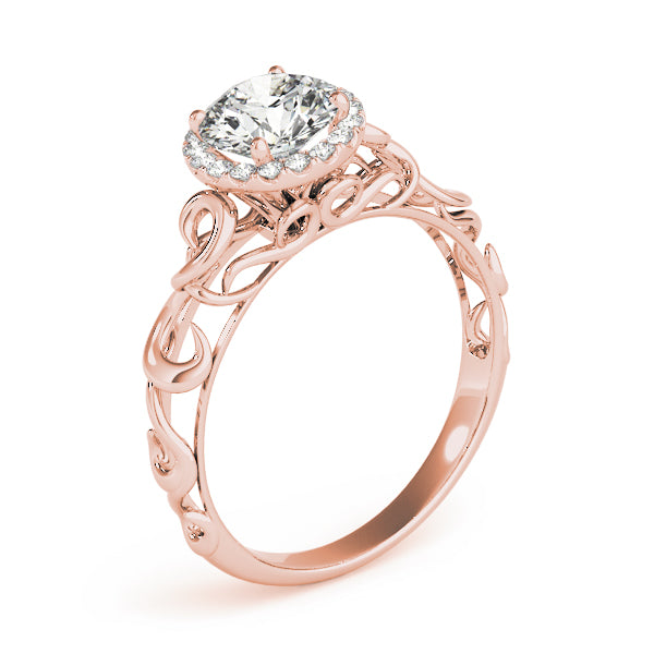 Splendid Solitaires Any Shape Round Diamond Engagement Ring — 9K/18K Gold & Platinum