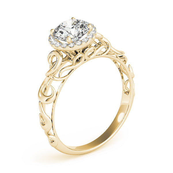 Splendid Solitaires Any Shape Round Diamond Engagement Ring — 9K/18K Gold & Platinum