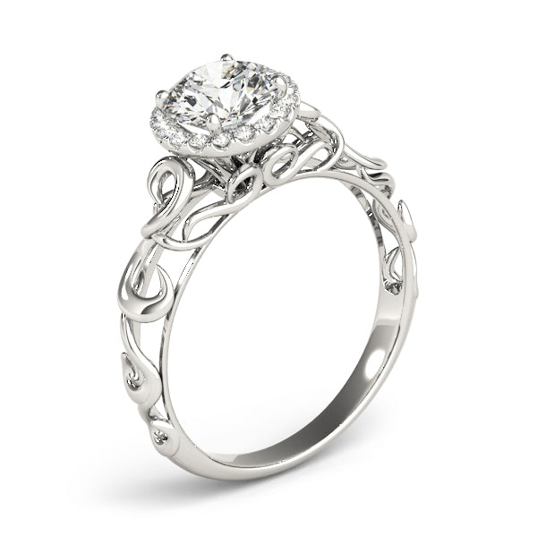 Splendid Solitaires Any Shape Round Diamond Engagement Ring — 9K/18K Gold & Platinum