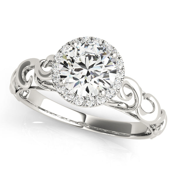 Splendid Solitaires Any Shape Round Diamond Engagement Ring — 9K/18K Gold & Platinum