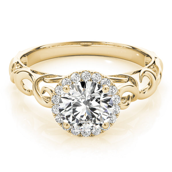 Splendid Solitaires Any Shape Round Diamond Engagement Ring — 9K/18K Gold & Platinum